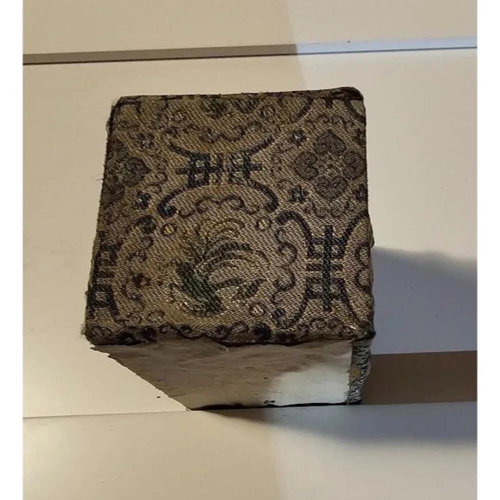 Vintage Fabric Trivet Box 4 X 2. Padded Inside - Very Unusual- interesting